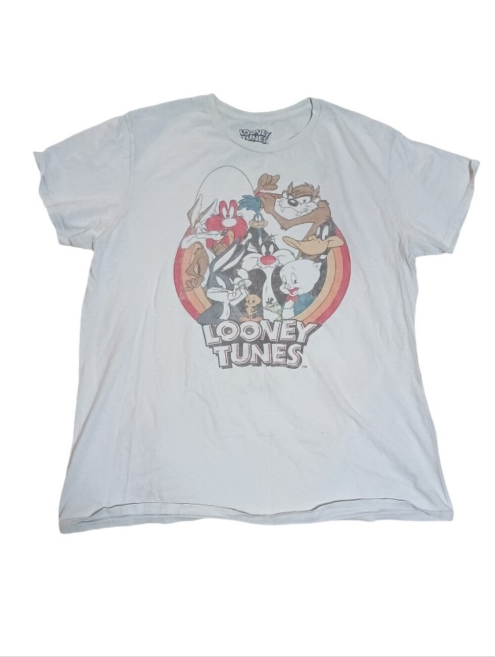 Looney Tunes Graphic Tee Adult Large White Cartoon Character T-Shirt Bugs Bunny
